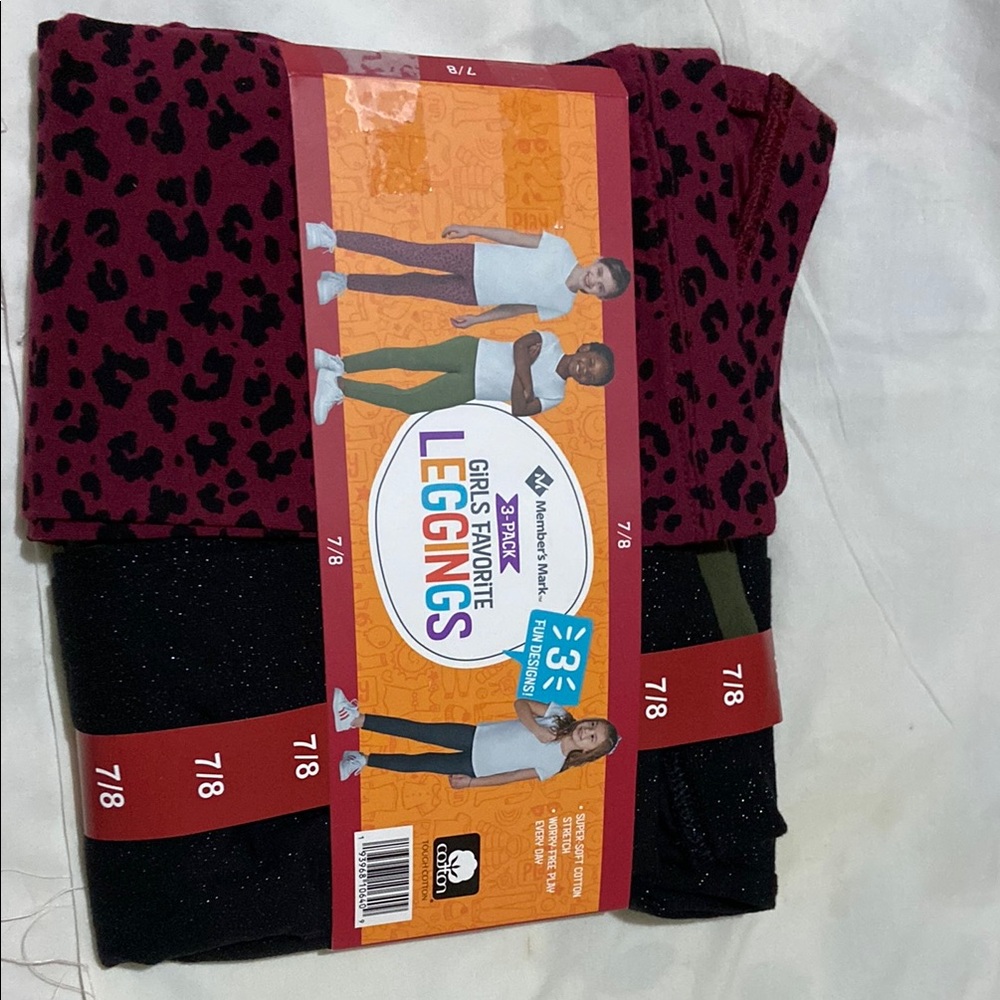 Wonder Nation Girls' Burgundy and Black Leggings Set